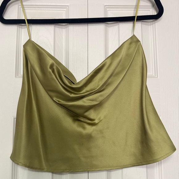 Reformation Green Satin Crop Tube Top Size Small Perfect Condition - Picture 8 of 8